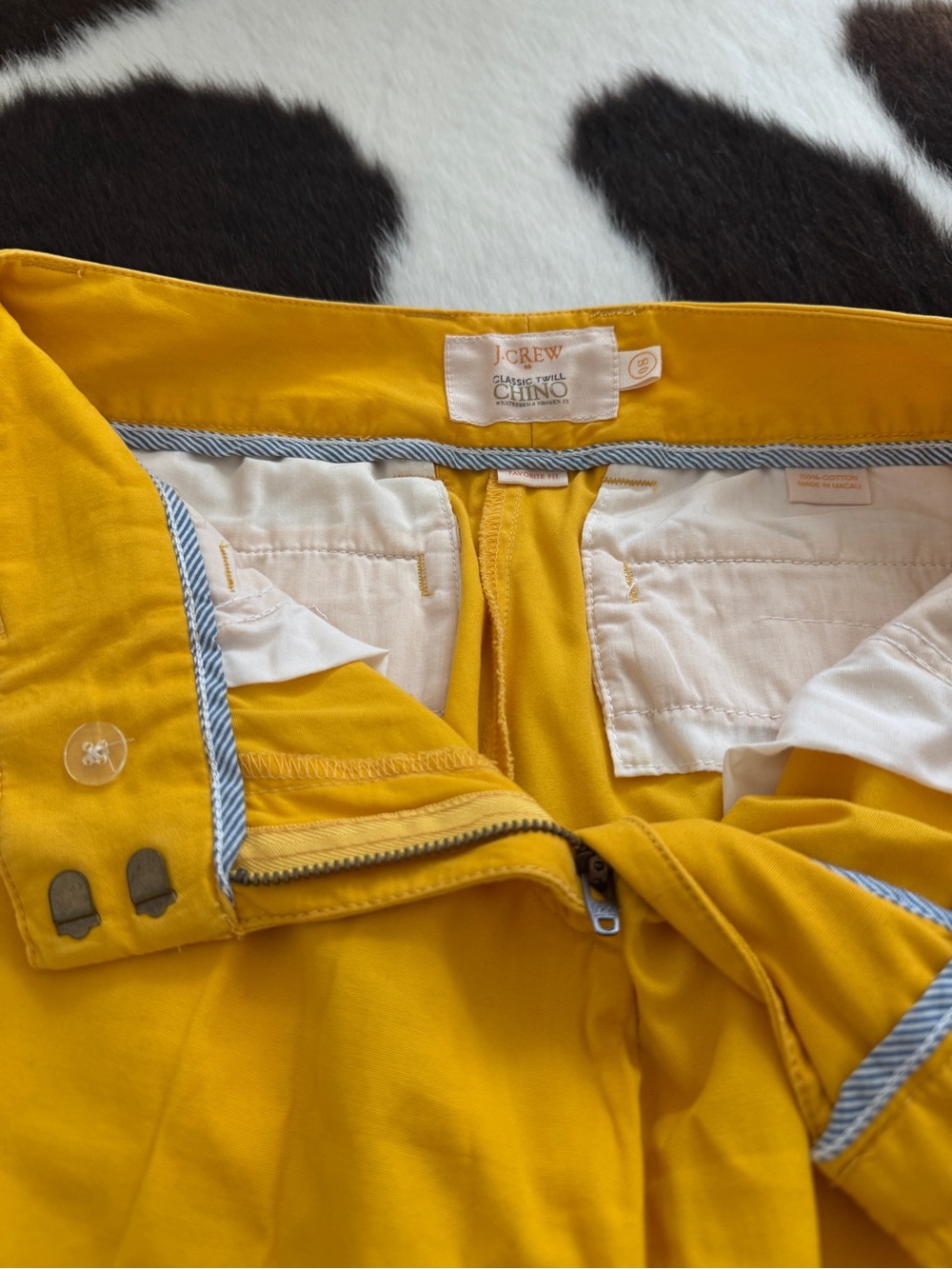 J.Crew Classic Twill Chino Pants Size 0 Mustard Yellow Cuffed Hem - Picture 3 of 10
